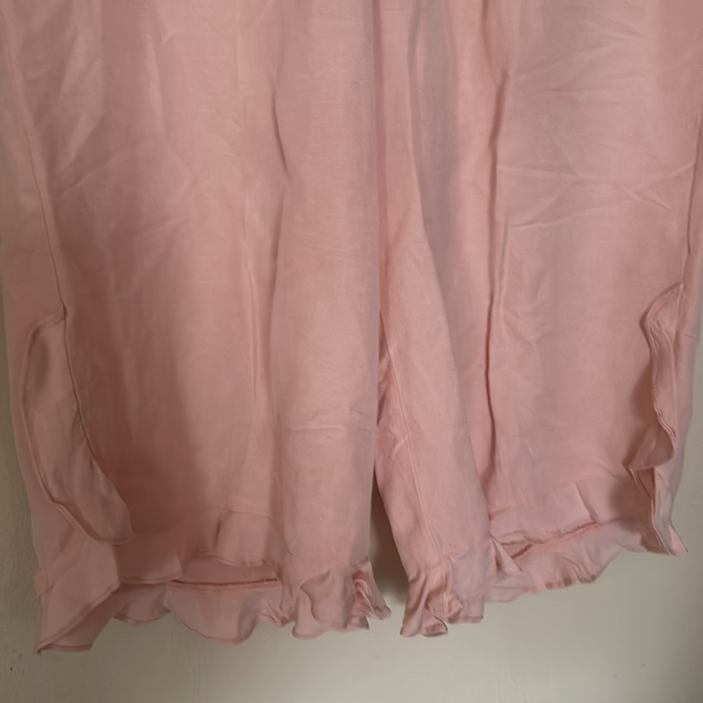 Lane Bryant Linen Ruffle-Hem Crop Peach Pants - Picture 5 of 10